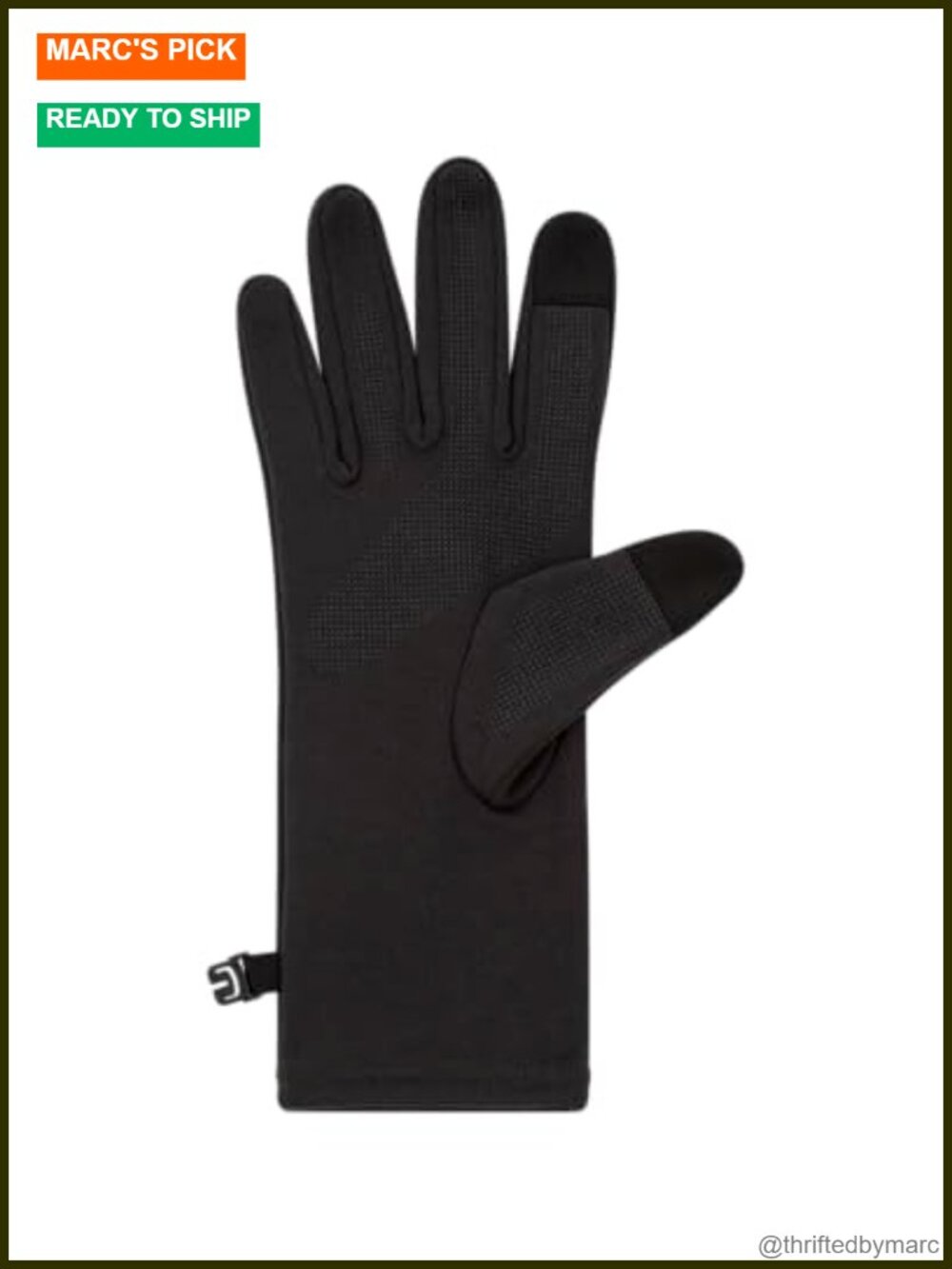 Merino Wool Running Gloves with Touchscreen Fingertips, No-Slip Grip, - Picture 2 of 6